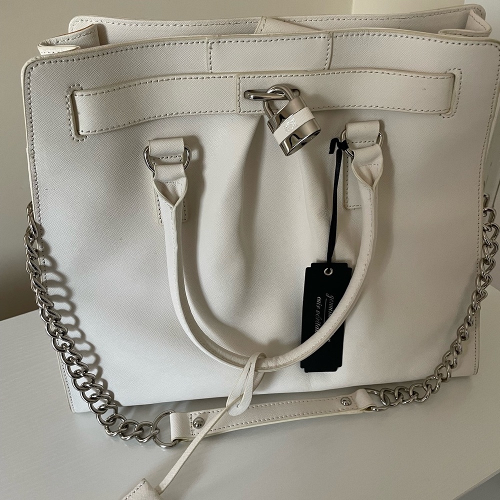 Brand new Bebe white tote purse NWT